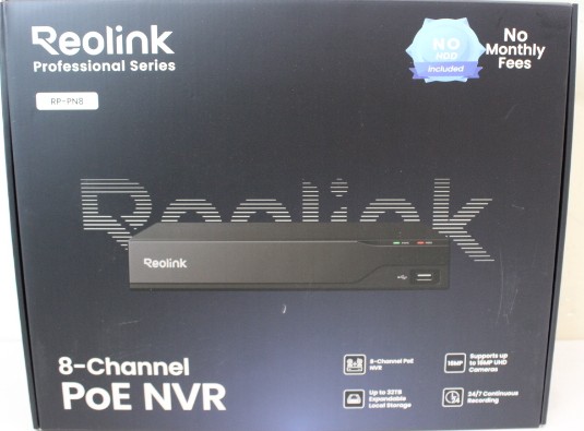 SALE OUT. Reolink RP-PN8 12-Channel* PoE NVR for 24/7 Continuous Recording - Reolink 12-Channel PoE NVR for 24/7 Continuous Recording - RP-PN8 - UNPACKED, DEMO