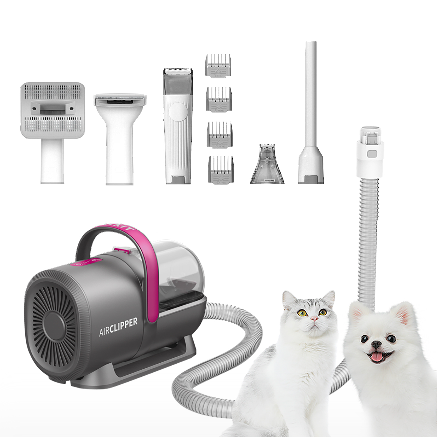 PETKIT - Air Clipper Pet Grooming Vacuum Kit 5in1 - LM4 - Grey/White