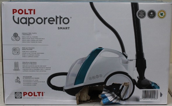 SALE OUT. - Polti - Steam cleaner - PTEU0277 Vaporetto Smart 100_T - Power 1500 W - Steam pressure 4 bar - Water tank capacity 2 L - White - DAMAGED PACKAGING - Warranty 24 month(s)
