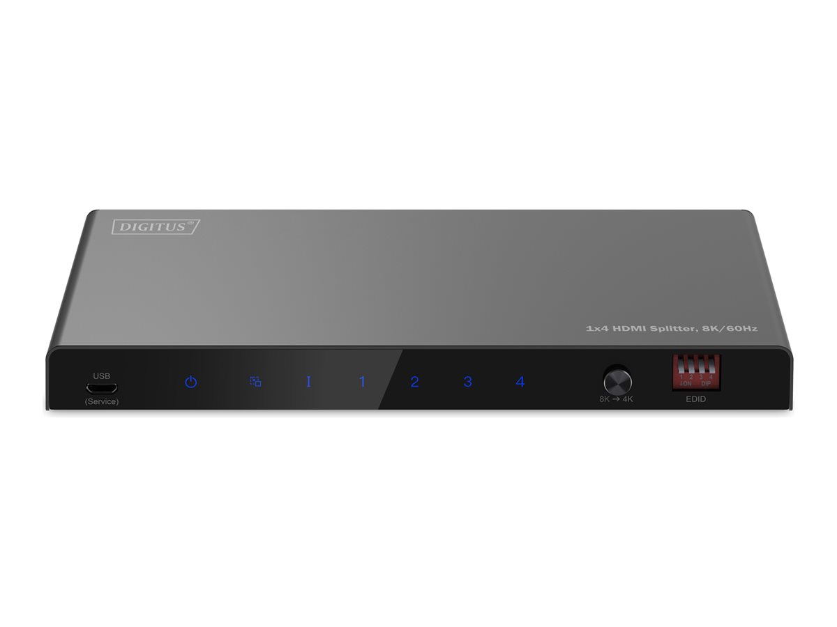 Digitus 8K HDMI Splitter, 1x4 - DS-55340 - Black