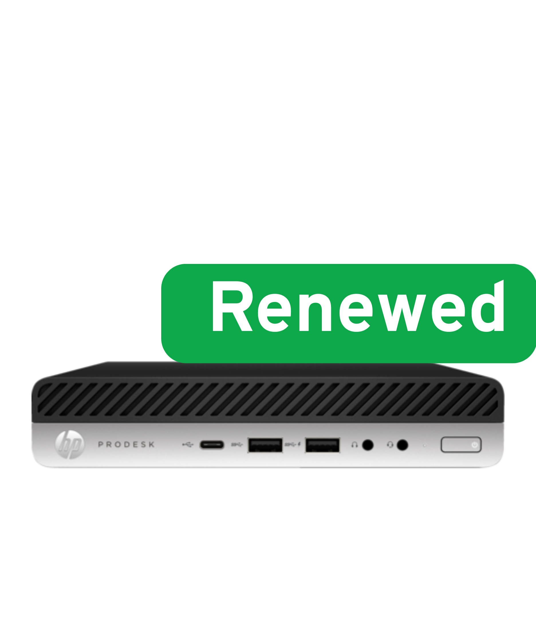 HP Renewed Grade A - ProDesk 600 G4 Desktop Mini PC - Intel Core i3 - i3-8100T - 8 GB - SSD - 128 GB - Intel UHD Graphics 630 - Windows 11 Home - 12 month(s)