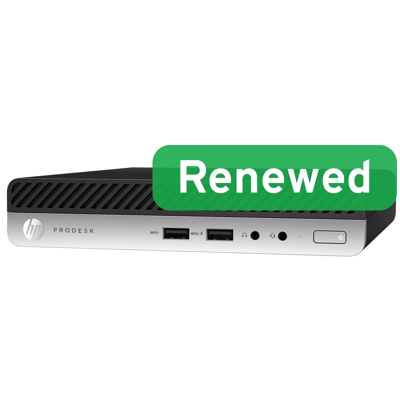 HP Renewed Grade B - ProDesk 600 G4 DM - Intel Core i3 - i3‑8100T - 8 GB - NVMe - 128 GB - Intel UHD Graphics 630 - Windows 11 Home