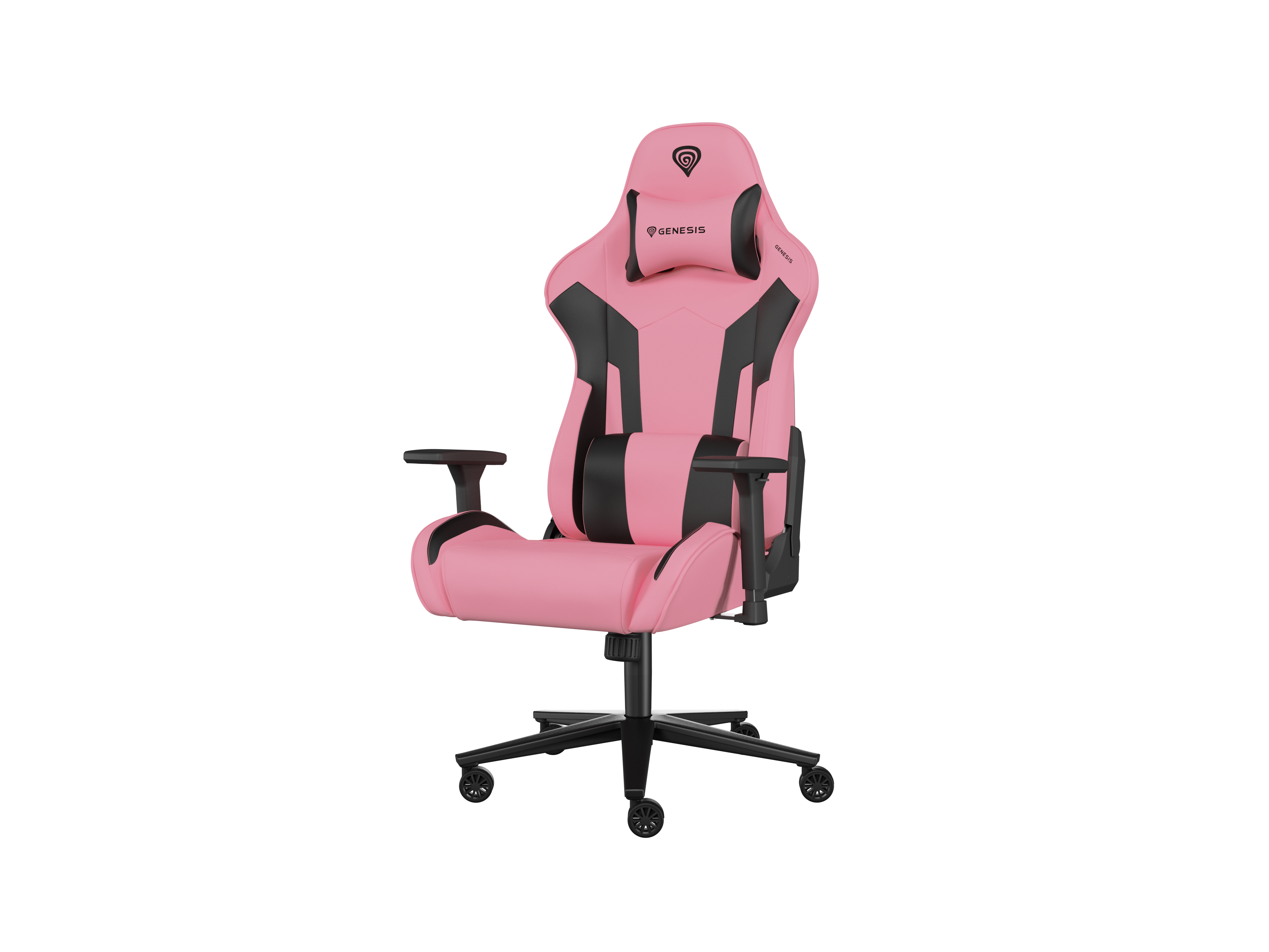 Genesis Gaming Chair Nitro 720 Backrest upholstery material: Eco leather, Seat upholstery material: Eco leather, Base material: Metal, Castors material: Nylon with CareGlide coating - Black/Pink