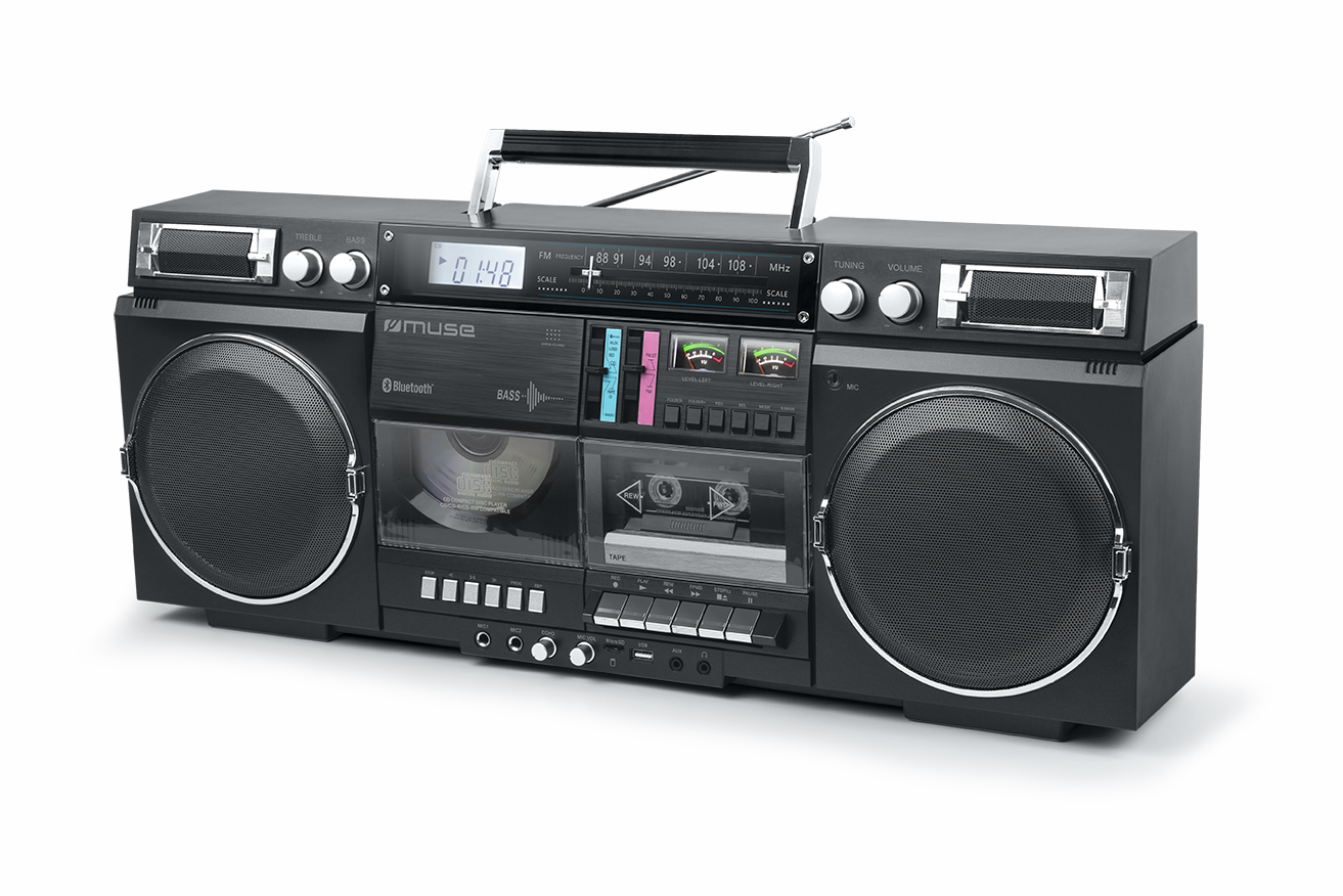 Muse - Ghetto Blasters - M-380 GB - AUX in - Bluetooth - Cassette deck - CD player - Black