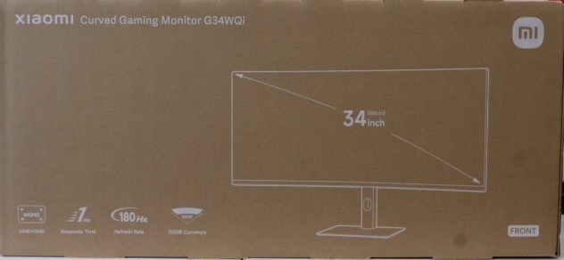 SALE OUT. - Xiaomi - G34WQi - 34 " - WQHD - 21:9 - 180 Hz - 1 ms - 3440 x 1440 pixels - 350 cd/m² - HDMI ports quantity 2 - Black - Warranty 24 month(s) - DAMAGED PACKAGING