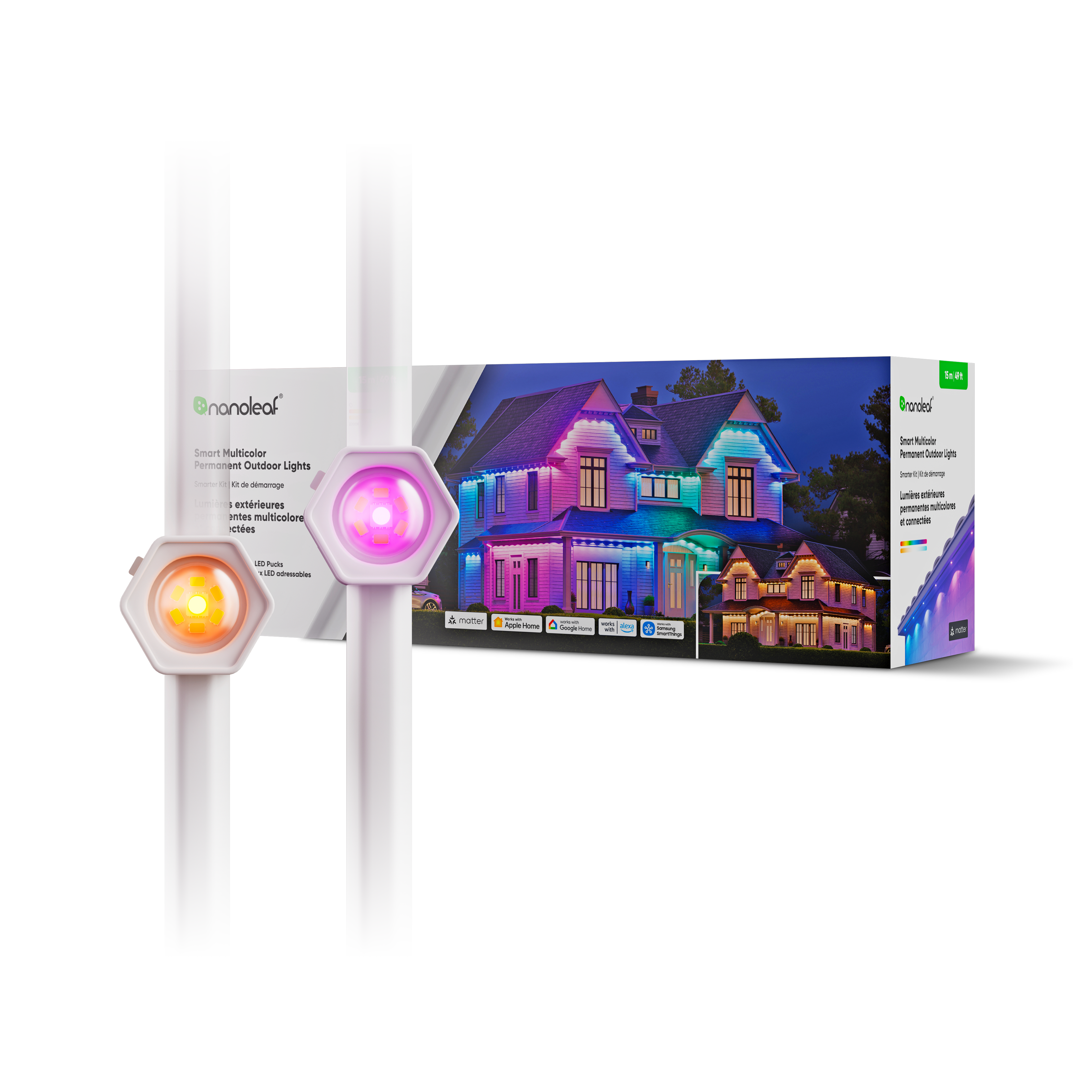Nanoleaf Smart Multicolor Permanent Outdoor Lights Smarter Kit, 15m - 16+ Million Colours