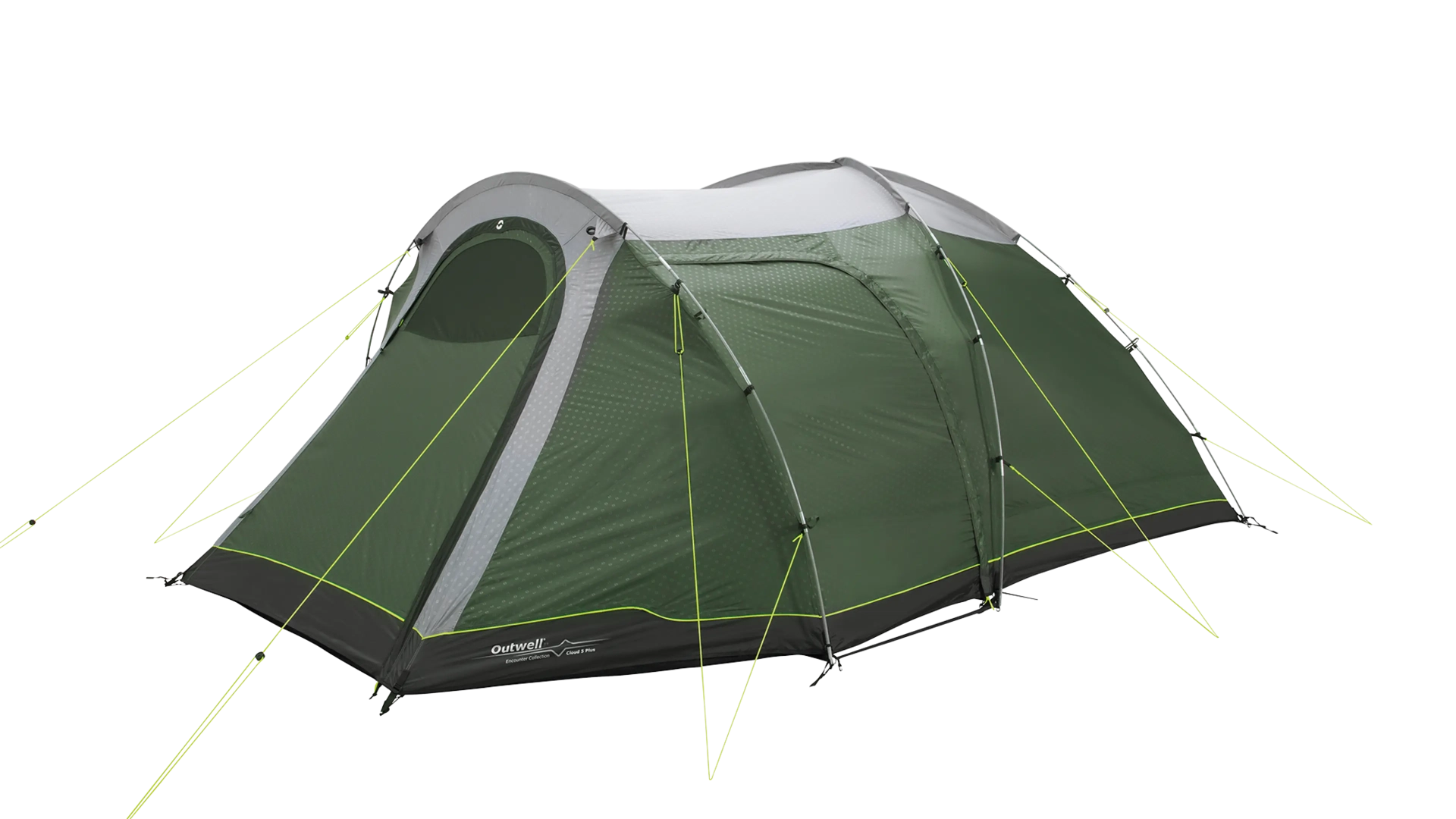 Outwell Two Room Dome Tent - Cloud 5 Plus - 5 person(s) - Green/Grey