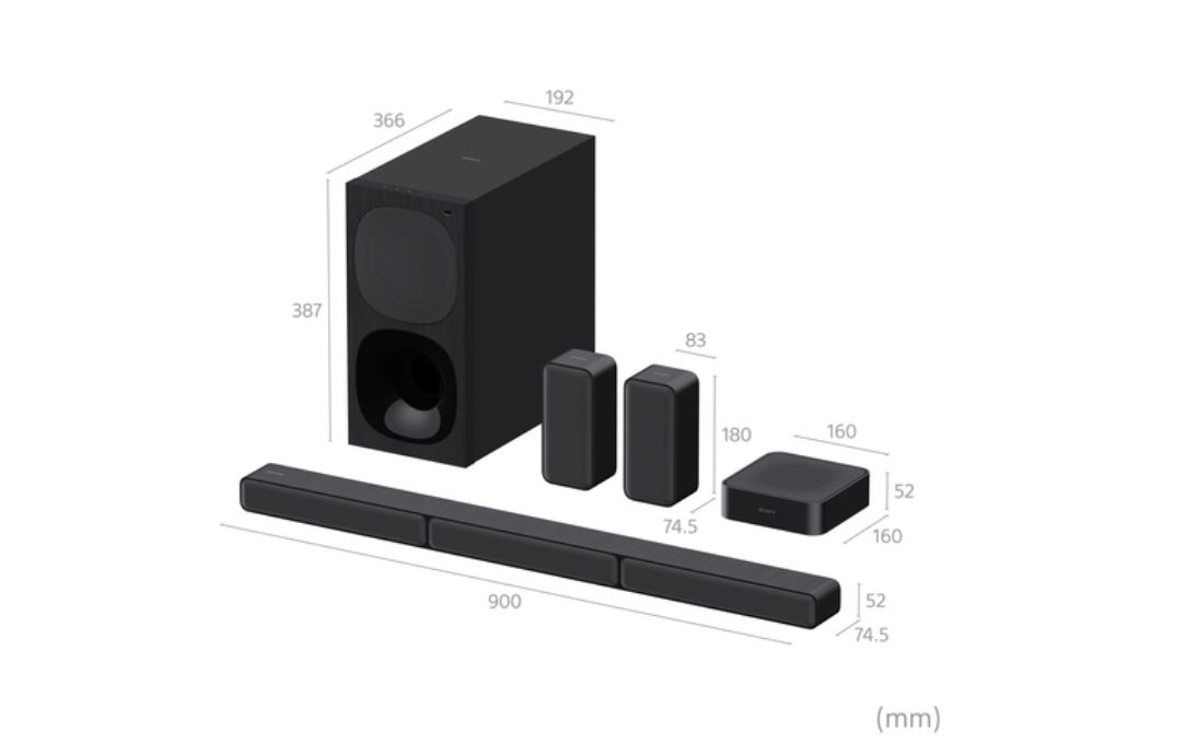 Sony - HT-S40R 5.1ch Home Cinema Soundbar with Wireless Rear Speakers - Black - No - USB port - Wi-Fi - Bluetooth - Wireless connection