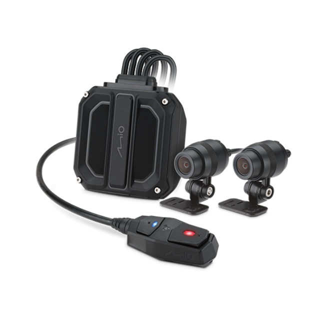 Mio - MiVue M820WD dual-lens motorcycle driving recorder - Receive five satellite GPS - Wi-Fi