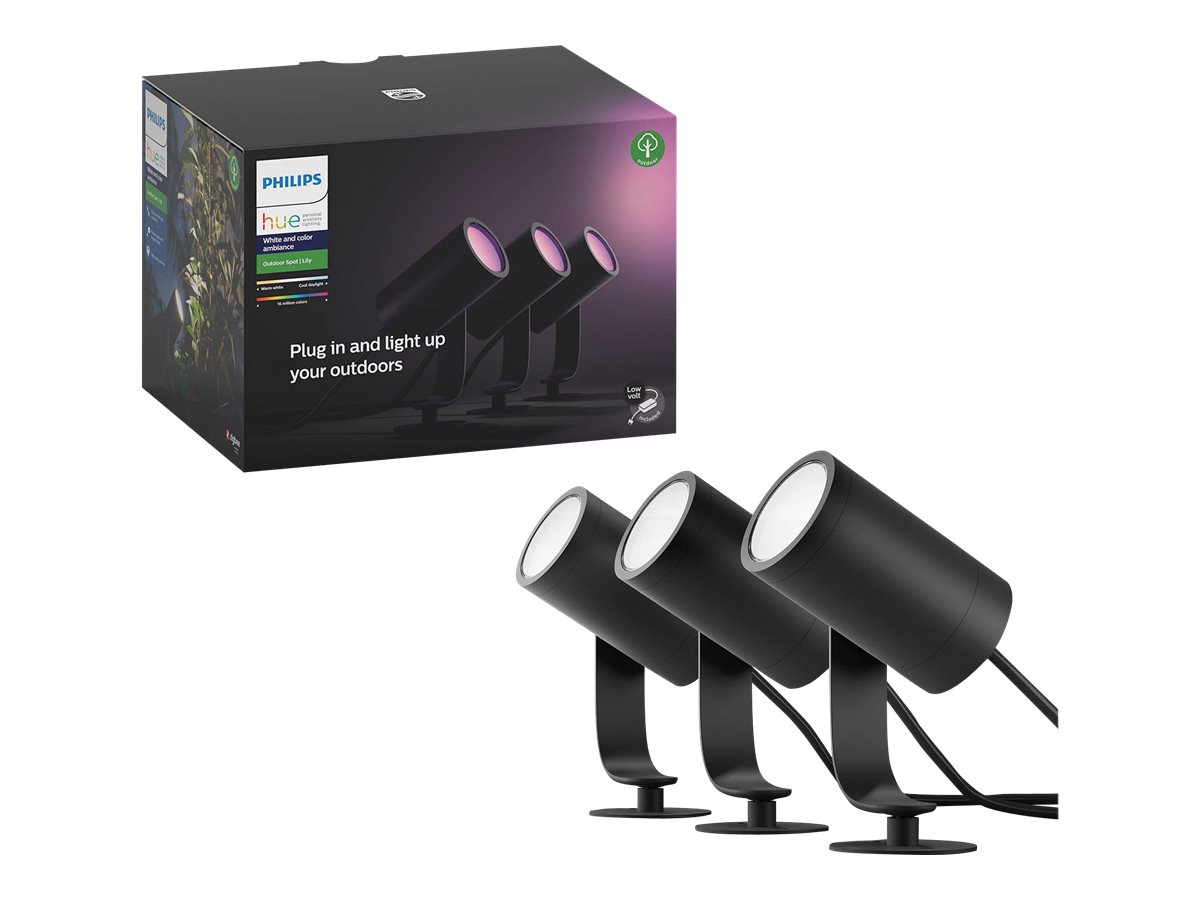 Philips Hue Lily Outdoor Spot base set 3x8W 24V - Hue White and Color Ambiance