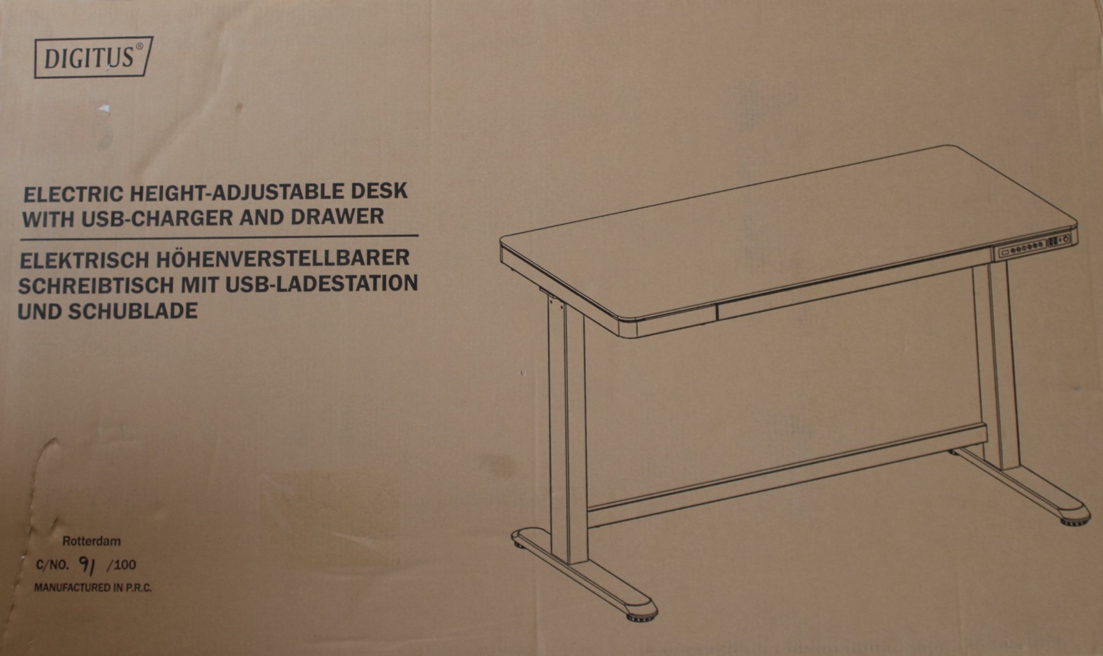 SALE OUT. Electric Height Adjustable Desk - 72 - 121 cm - Maximum load weight 50 kg - Metal - White - 24 month(s) - DAMAGED PACKAGING, DEMO