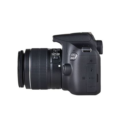 Canon - EOS - 2000D 18-55 III EU26 - SLR Camera Kit - Megapixel 24.1 MP - ISO sensitivity (max) 12800 - Display diagonal 3.0 " - Wi-Fi - Video recording - APS-C - Black