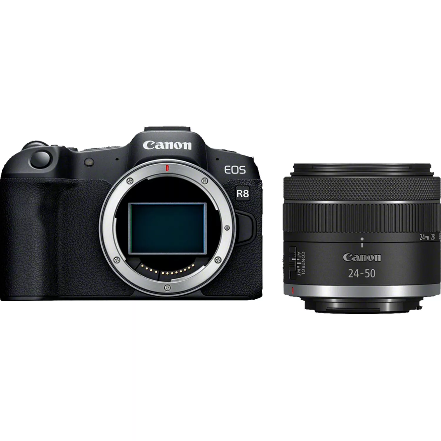 Canon - EOS R8 Body + RF 24-50mm F4.5-6.3 IS STM (AIP) - Megapixel 24.2 MP - Image stabilizer - ISO sensitivity (max) 102400 - Display diagonal 3 " - Wi-Fi - Video recording - Automatic, manual - CMOS