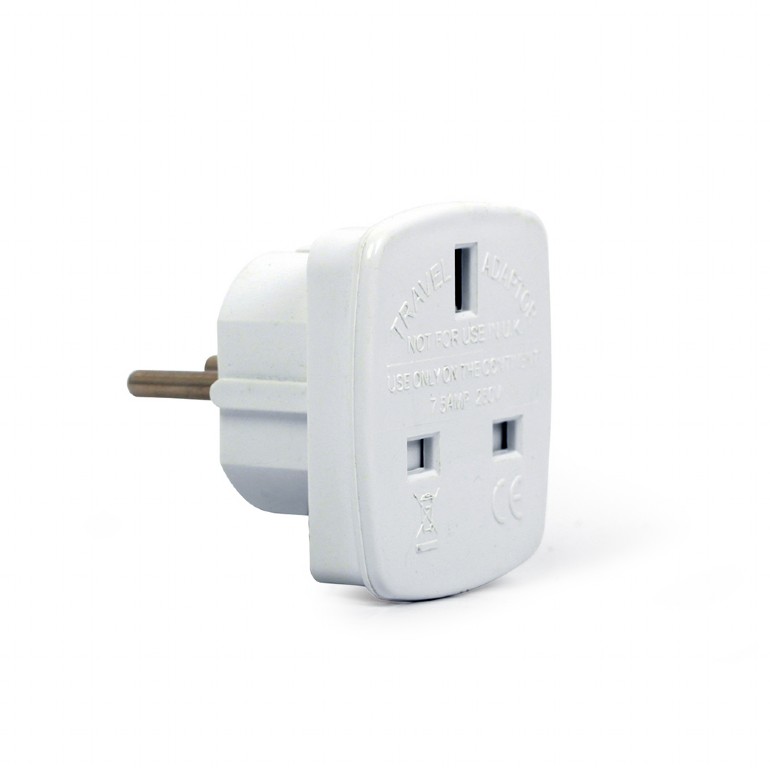 Gembird - AC power adapter, UK socket to EU Schuko plug, 7.5 A - Travel adapter
