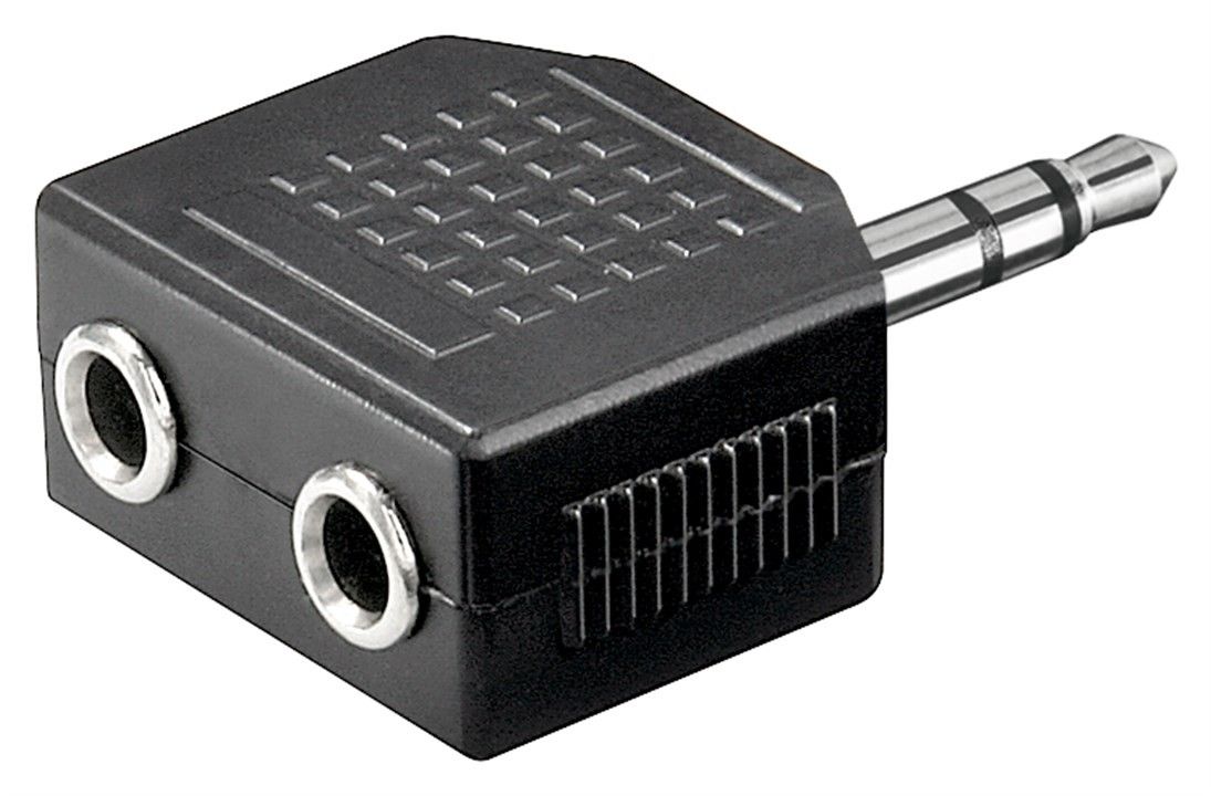 Goobay - Headphone AUX adapter; 3.5 mm jack 1-to-2