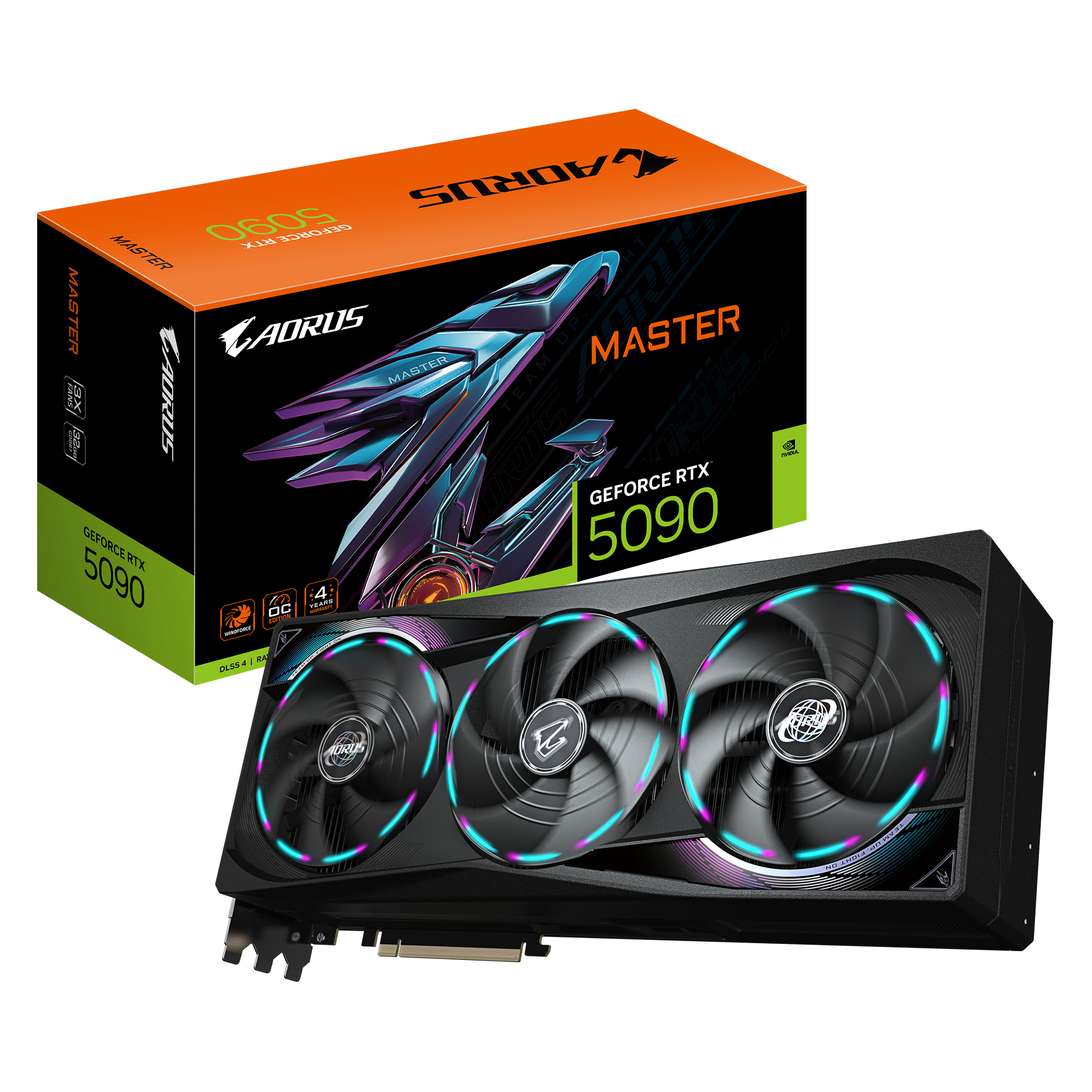 Gigabyte AORUS GeForce RTX 5090 MASTER 32G - NVIDIA - 32 GB - GeForce RTX 5090 - GDDR7 - HDMI ports quantity 1 - PCI-E 5.0