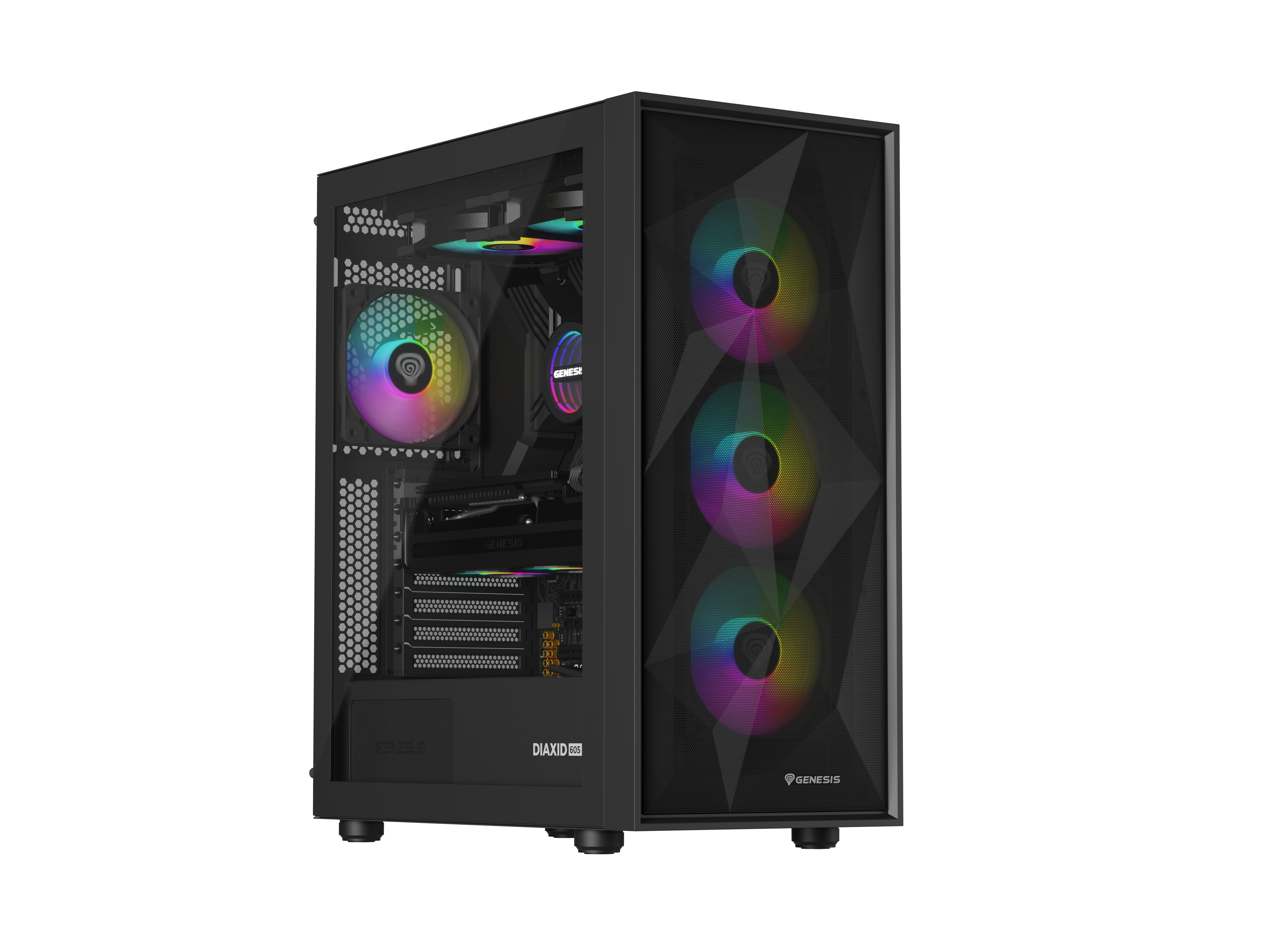 Genesis Gaming PC Case - Diaxid 605 ARGB - Midi Tower - Black