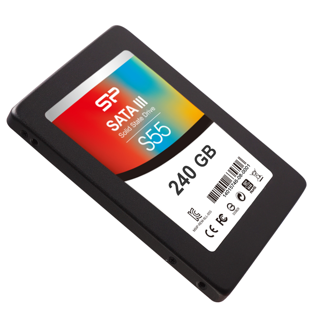 Silicon Power - Slim S55 - 240 GB - Solid-state drive interface SATA - Read speed 550 MB/s - Write speed 450 MB/s