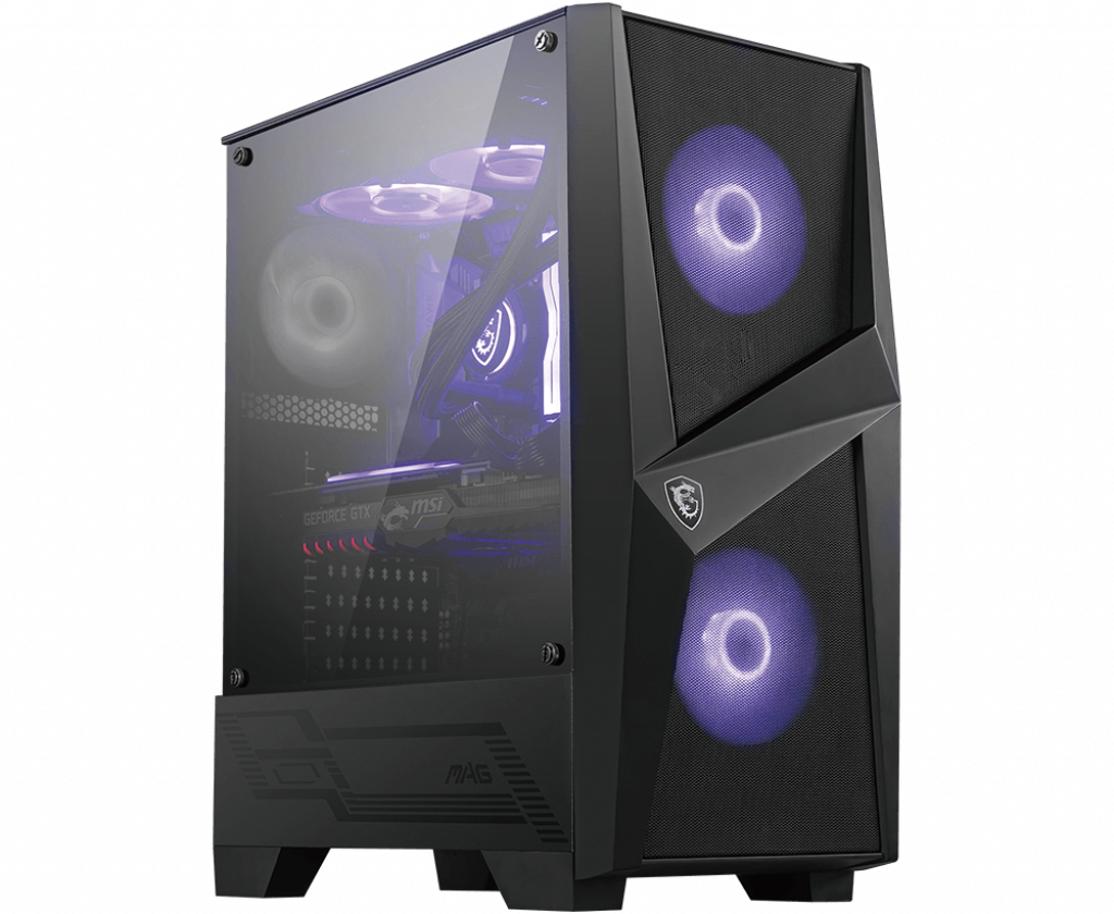 MSI MAG FORGE 100M PC Case, Mid-Tower, USB 3.2, Black - MSI - MAG FORGE 100M - ATX - Black
