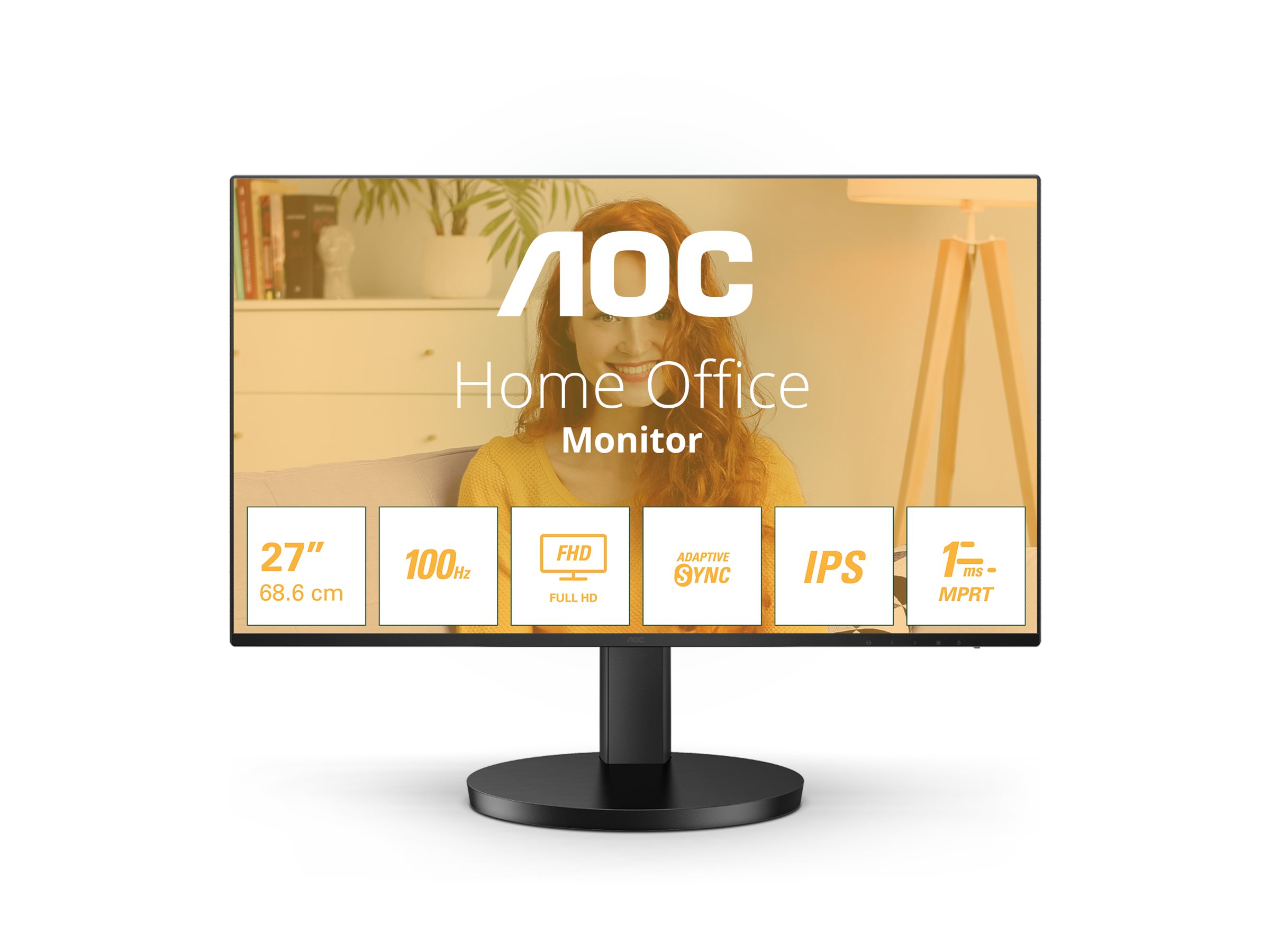 AOC - 27B3HA2 - 27 " - IPS - 16:9 - 100 Hz - 1 ms - 1920 x 1080 pixels - 250 cd/m² - HDMI ports quantity 1 - Black - Warranty 24 month(s)