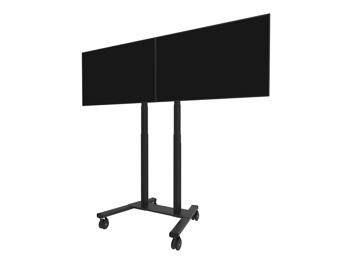 Neomounts Floor stand - ADM-875BL2 Dual screen adapter - Adjustable Height - 42-65 " - Maximum weight (capacity) 40 kg - Black