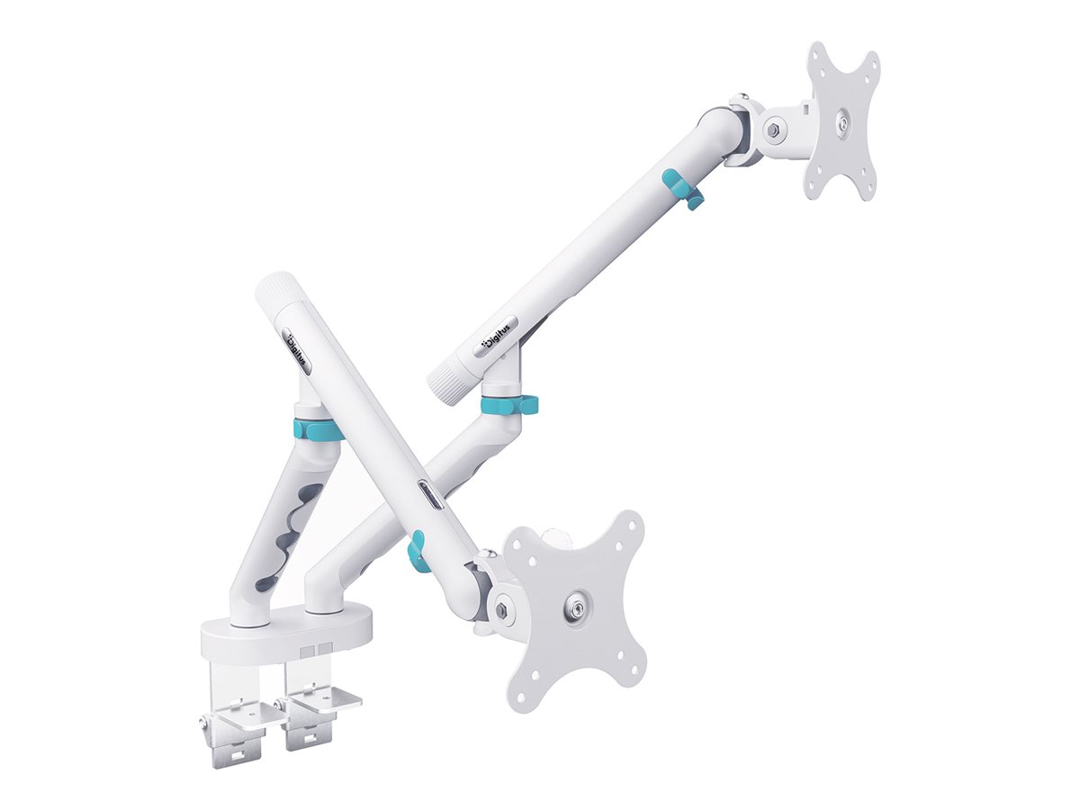 Digitus Desk Mount - Tilt, rotation, pivot - Dual design monitor mount, 2x 35", 2x 10 kg - 35 " - Maximum weight (capacity) 20 kg - White