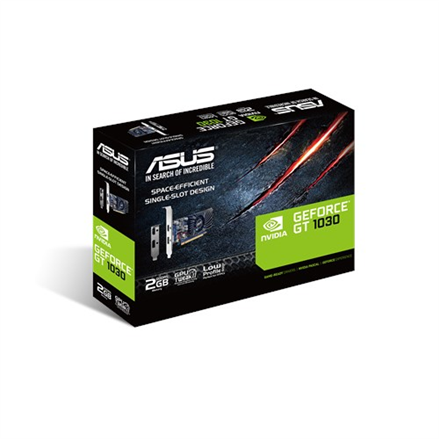 Asus - NVIDIA - 2 GB - GeForce GT 1030 - GDDR5 - HDMI ports quantity 1 - PCI Express 3.0 - Memory clock speed 6008 MHz - Processor frequency 1266 MHz