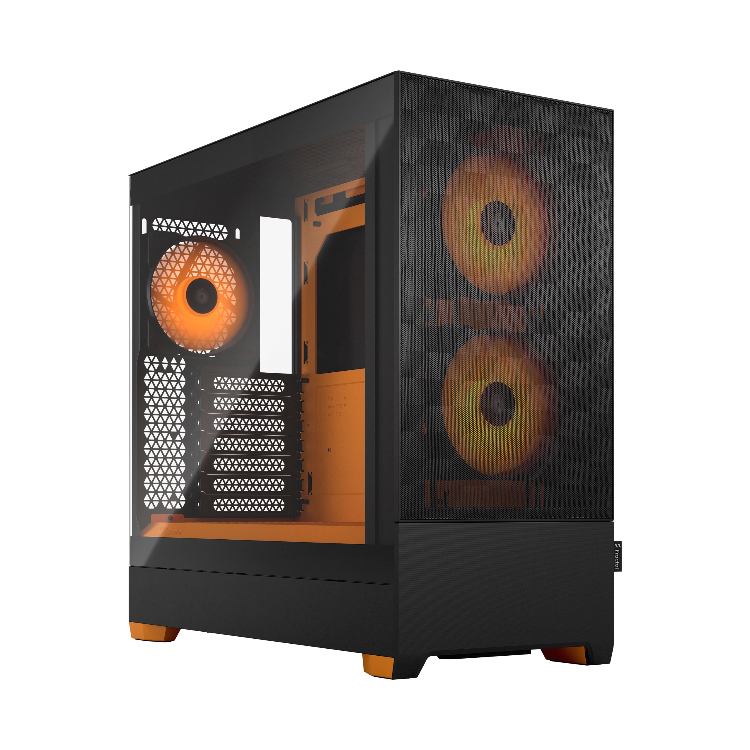 Fractal Design - Pop Air RGB - Side window - ATX, mATX, Mini ITX - ATX - Orange Core TG Clear Tint