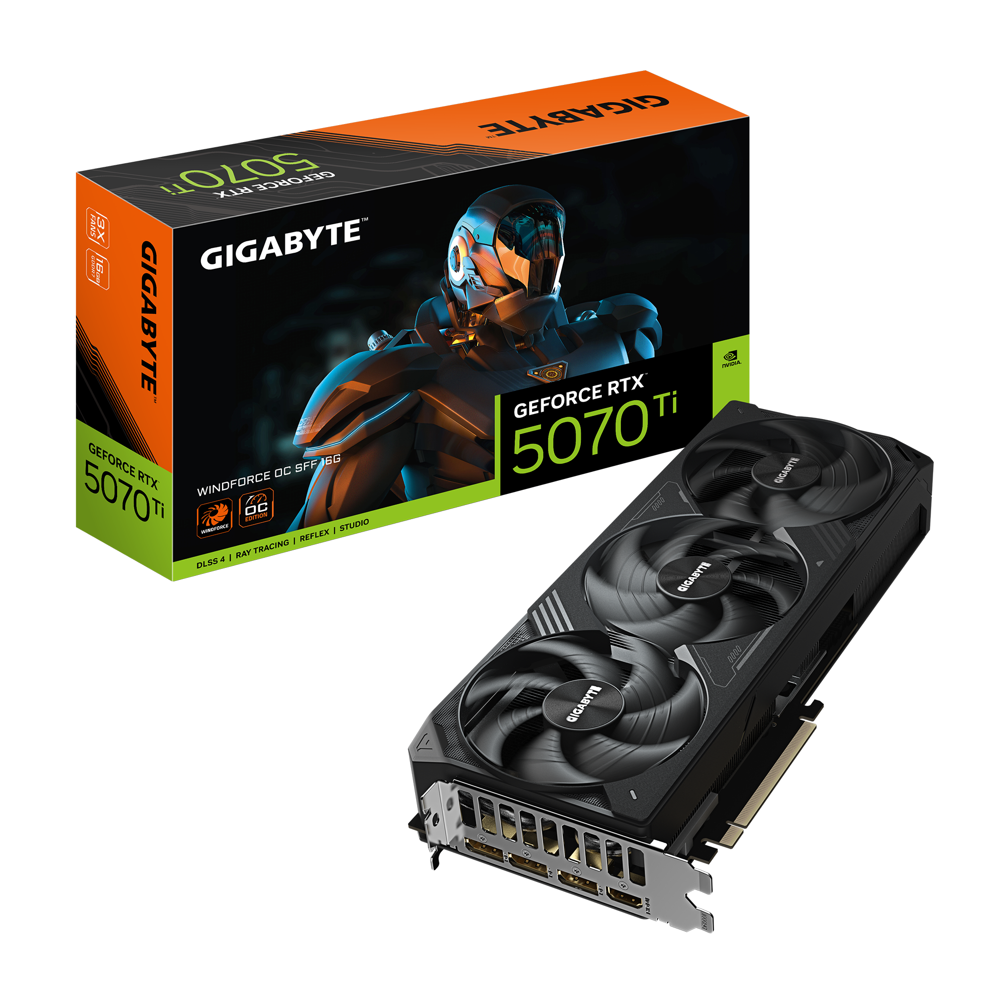 Gigabyte GeForce RTX 5070 Ti WINDFORCE OC SFF 16G - NVIDIA - 16 GB - GeForce RTX 5070 Ti - HDMI ports quantity 1 - PCI-E 5.0