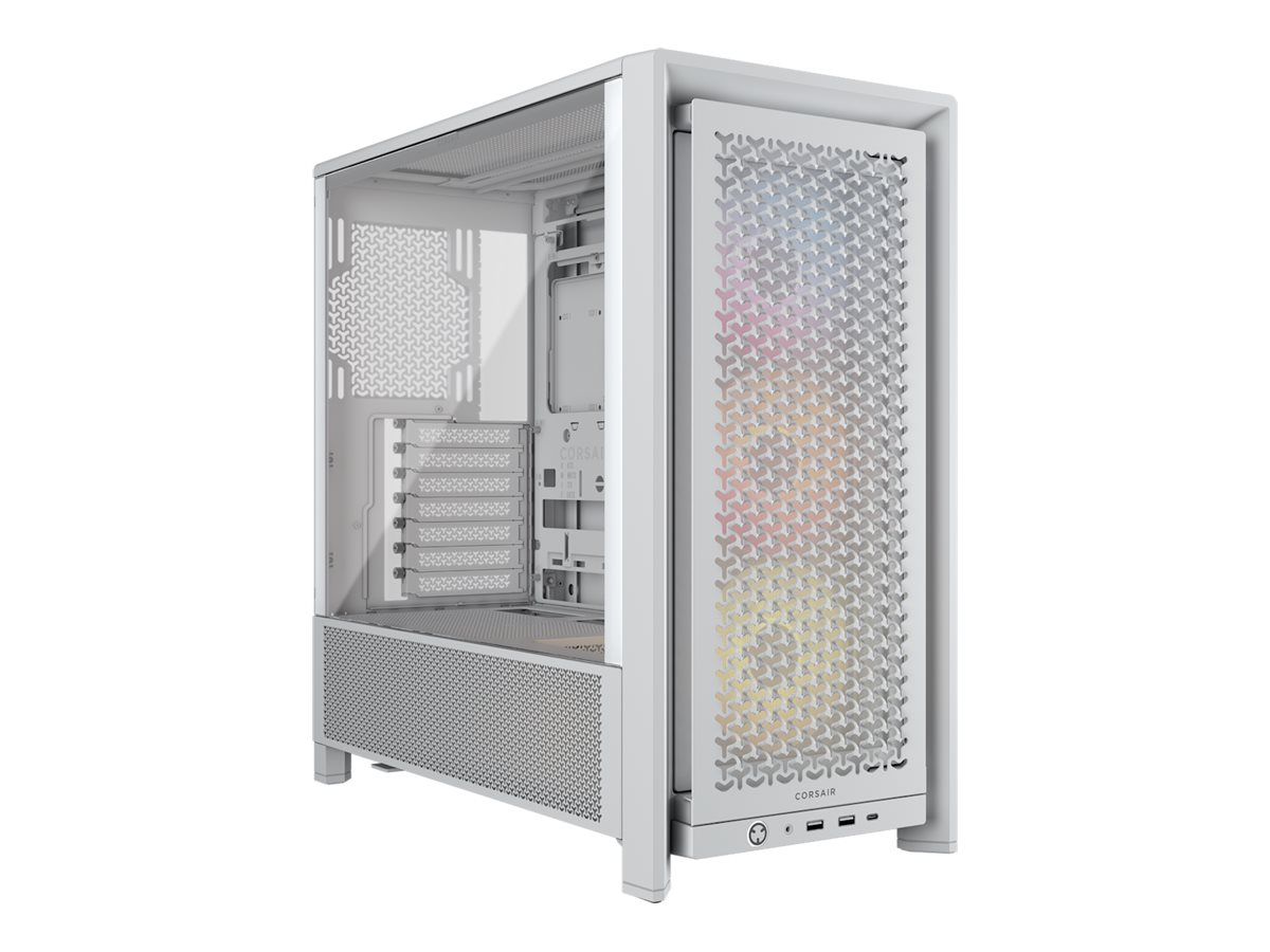 Corsair PC Case - Frame 4000D RS ARGB Modular - Mid-Tower - White
