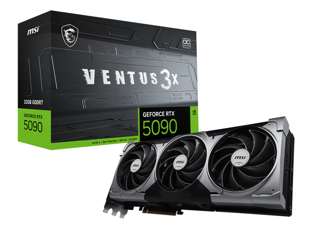 MSI GeForce RTX 5090 32G VENTUS 3X OC - NVIDIA - 32 GB - GeForce RTX 5090 - GDDR7 - HDMI ports quantity 1 - PCI Express Gen 5