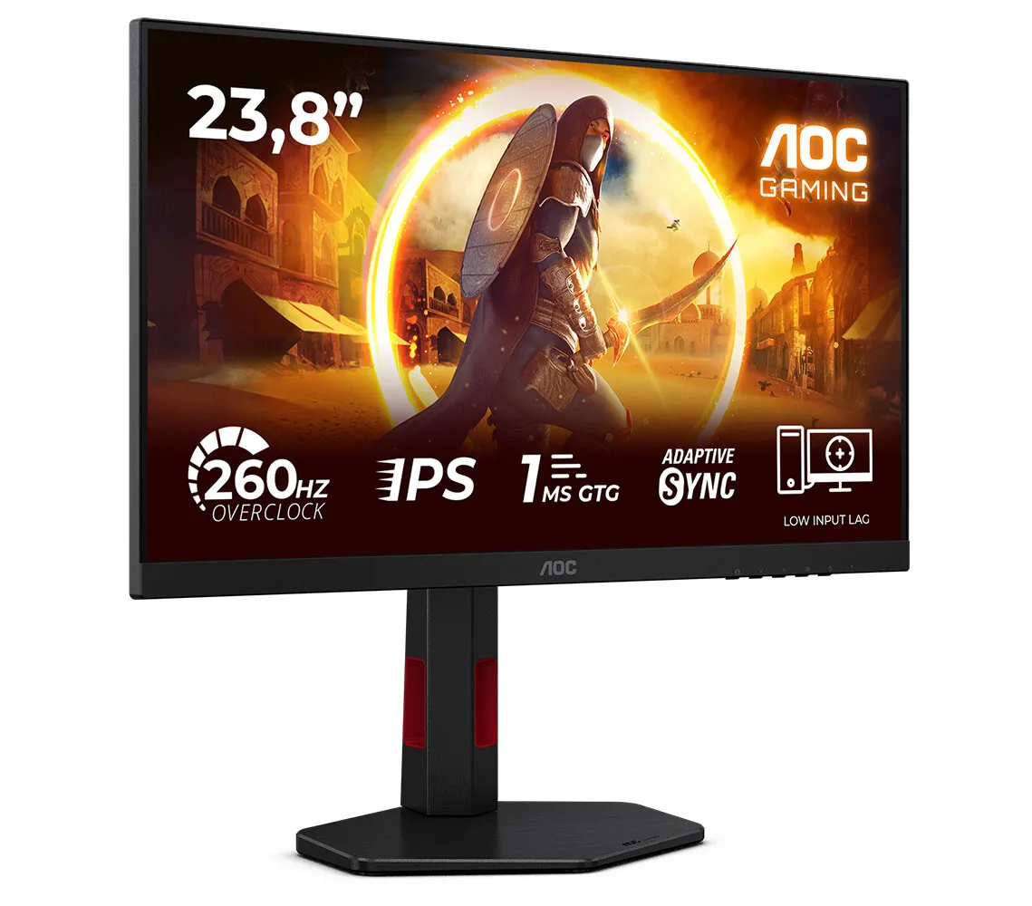 AOC - 24G4ZRE - 24 " - Fast IPS - FHD - 16:9 - 240 Hz - 1 ms - 1920 x 1080 pixels - 300 cd/m² - HDMI ports quantity 2 - Black