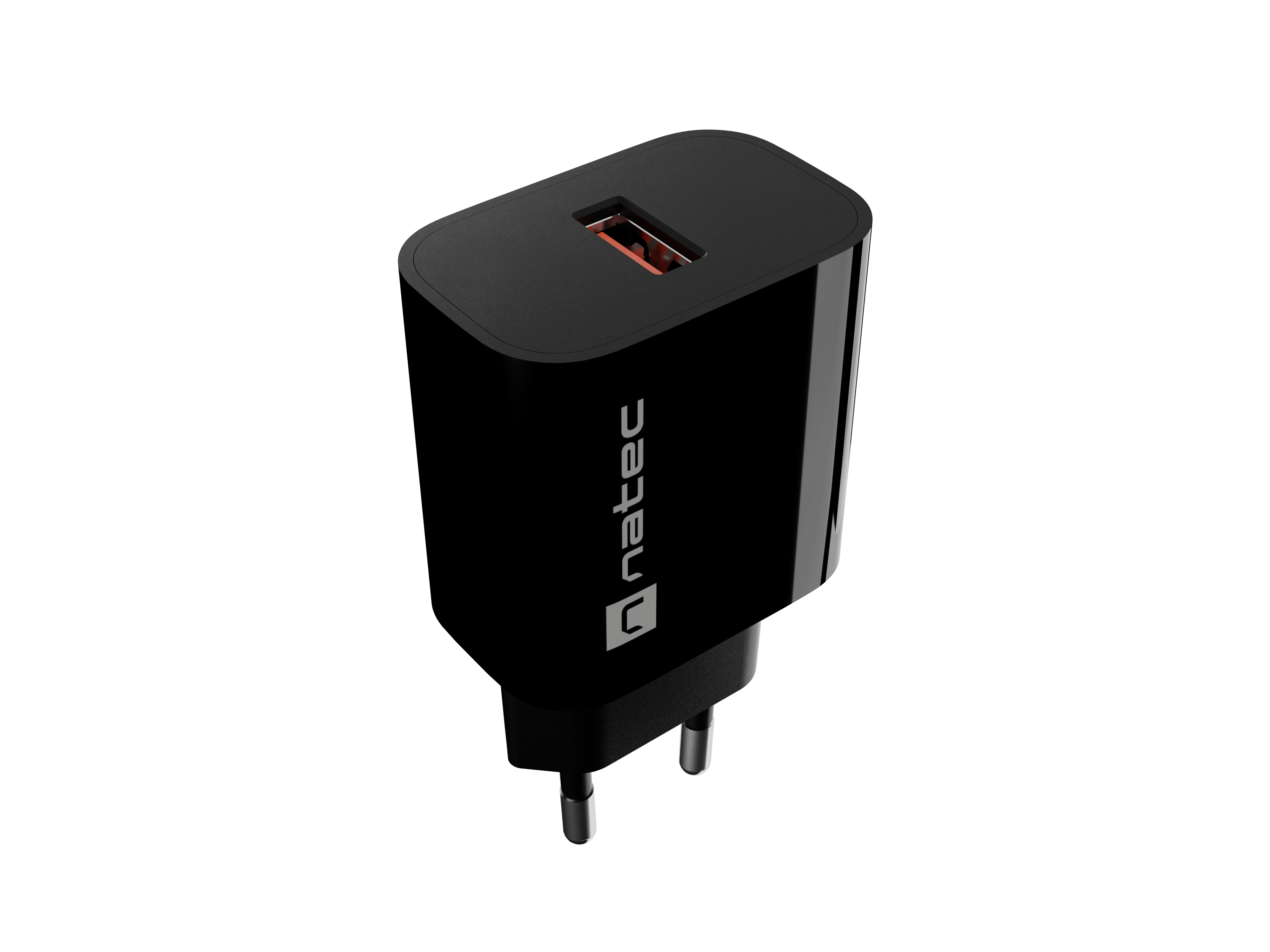 Natec Ribera USB Charger 1X USB-A 18W, Black