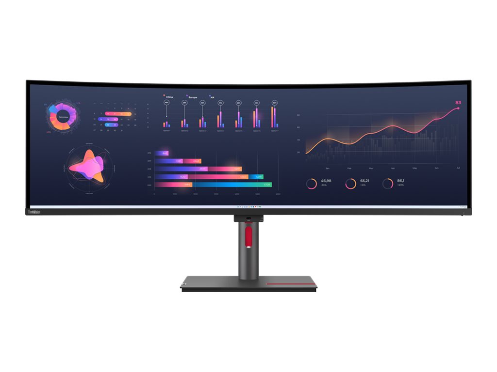 Lenovo - ThinkVision - P49w-30 - 49 " - IPS - 32:9 - 60 Hz - 4 ms - 5120 x 1440 - 350 cd/m² - HDMI ports quantity 2 - Black - Warranty 36 month(s)