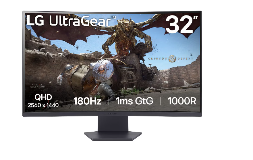 LG - 32GS60QC-B - 32 " - VA - QHD - 16:9 - 180 Hz - 1 ms - 2560 x 1440 pixels - 300 cd/m² - HDMI ports quantity 2
