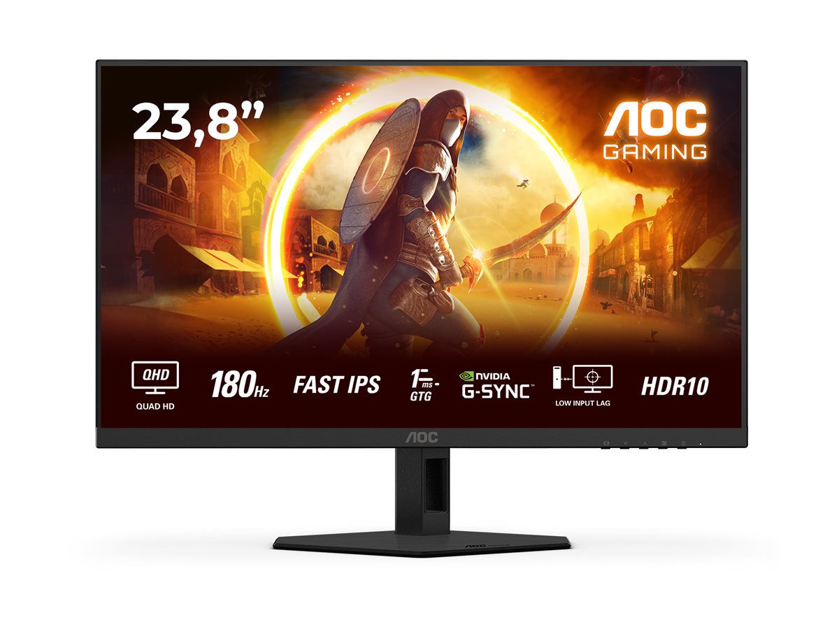 AOC AGON Q24G4RE - 24 " - Fast IPS - QHD - 16:9 - 180 Hz - 1 ms - 2560 x 1440 pixels - 300 cd/m² - HDMI ports quantity 1 - Black