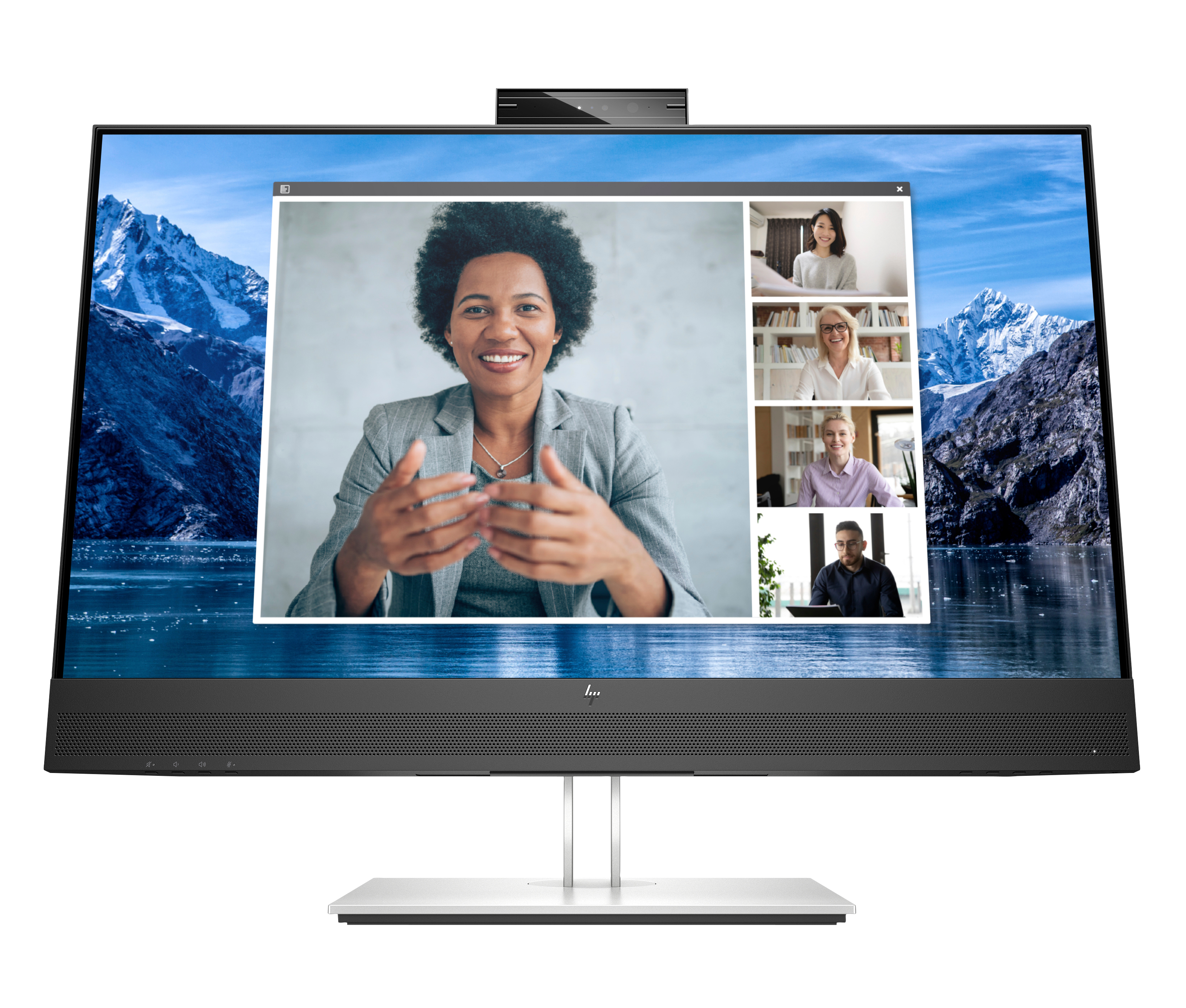 HP E27m G4 QHD Charging Conferencing Monitor - 27" 2560x1440 QHD 300-nit 75Hz AG, IPS, USB-C(65W)/HDMI/DisplayPort Daisy-Chain, 4x USB-A, speakers, 5MP webcam, RJ-45 LAN, height adjustable/tilt/swivel/pivot, 3 years