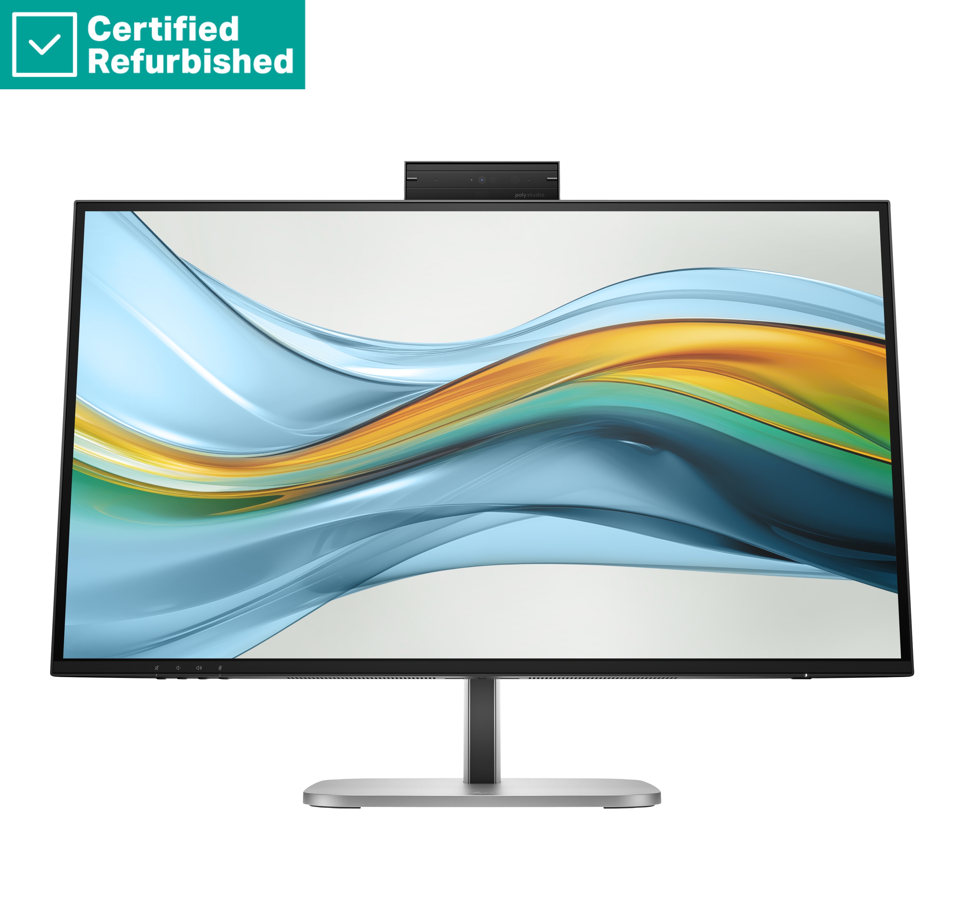 RENEW GOLD HP 527pm Series 5 Pro QHD Conferencing Monitor - 27" 2560x1440 QHD 350-nit 100Hz AG, IPS, USB-C(100W/15W)/HDMI/DP Daisy-Chain, 3x USB-A, speakers, webcam, RJ-45 LAN, height adjust/tilt/swivel/pivot, 1 years (replaces E27m)