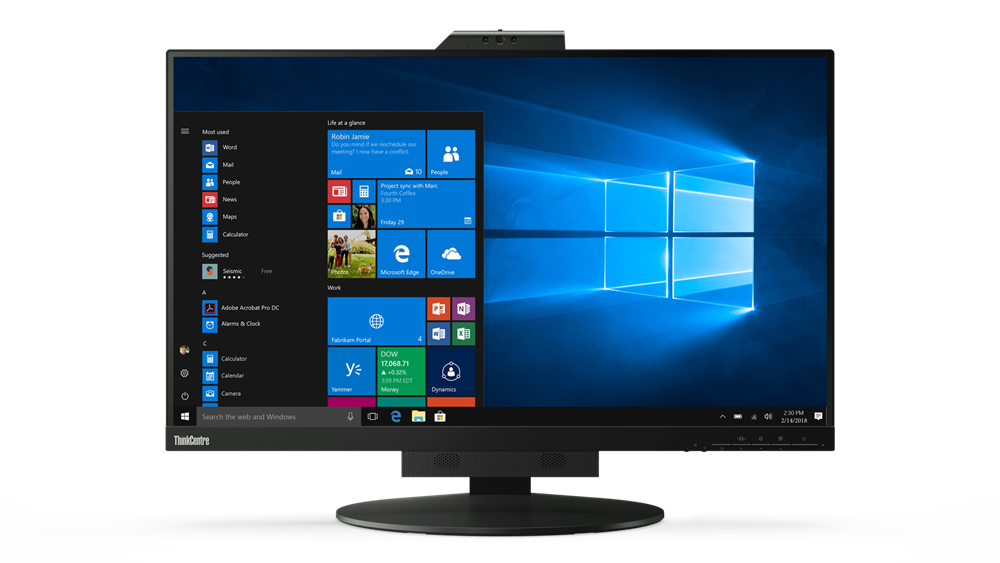 Lenovo - Monitor - ThinkCentre Tiny In One - 27 " - IPS - QHD - 16:9 - 60 Hz - 14 ms - 2560 x 1440 - 350 cd/m² - HDMI ports quantity 1 - Black - Warranty 36 month(s)