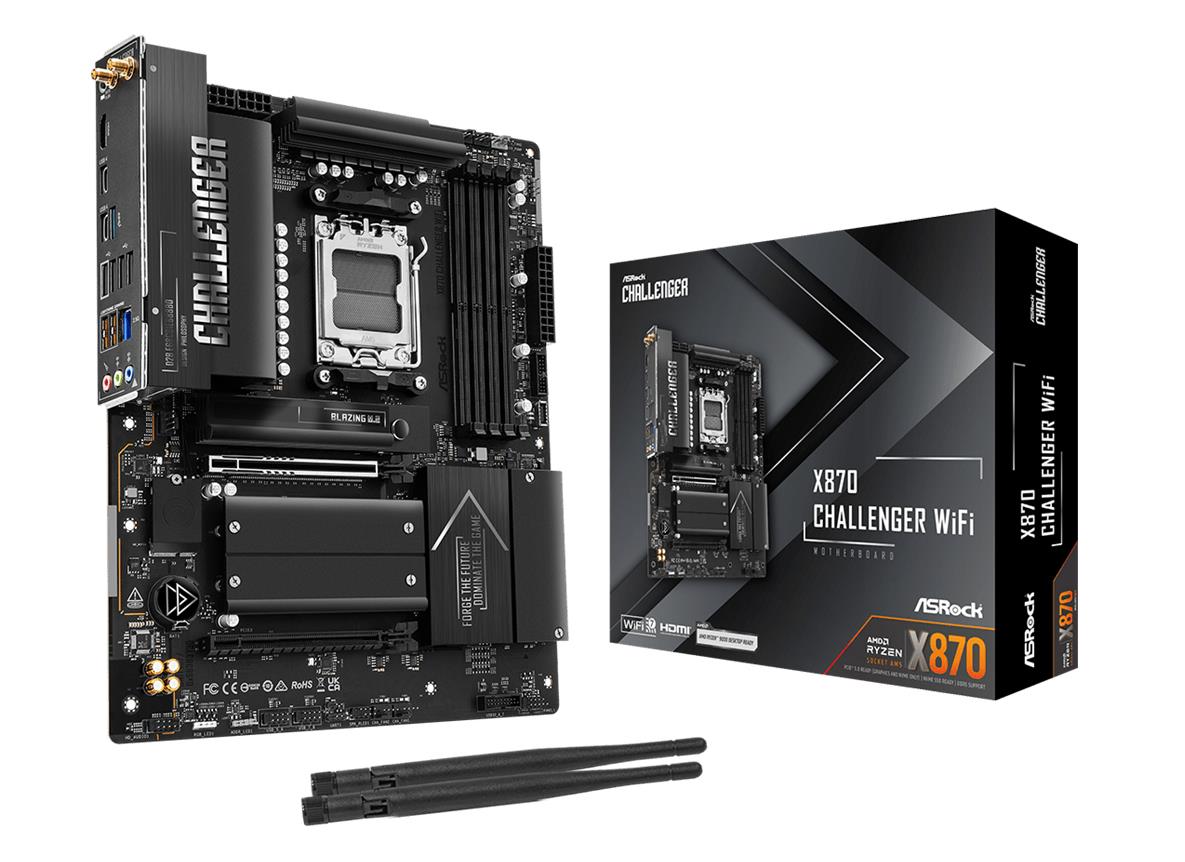 Mainboard|ASROCK|AMD X870|Socket AM5|ATX|RAM DDR5-SDRAM|4xSlots|Wi-Fi Yes|Bluetooth Yes|1xNumber of M.2 (M) slots|X870CHALLENGERWIFI