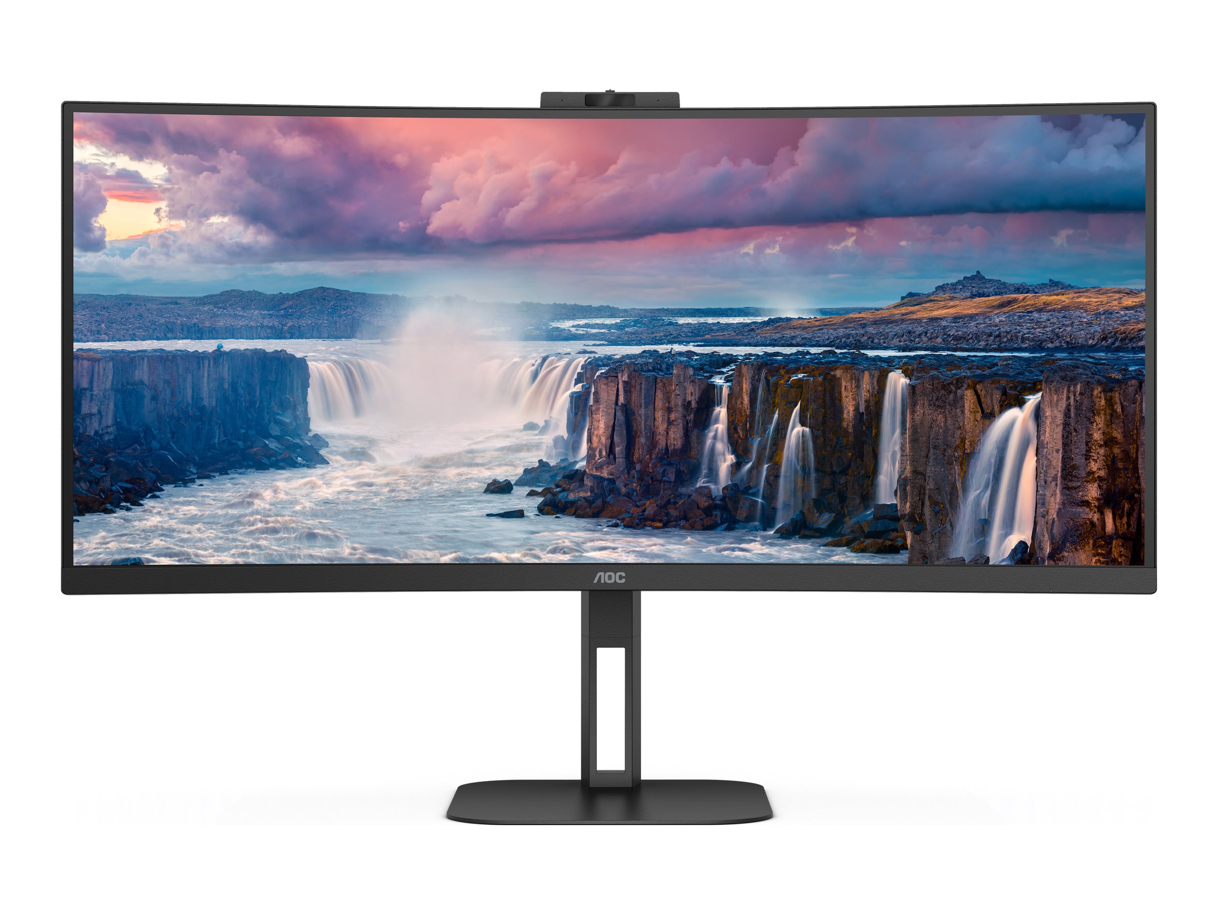 AOC - CU34V5CW/BK - 34 " - VA - 21:9 - 100 Hz - 4 ms - 3440 x 1440 pixels - HDMI ports quantity 1