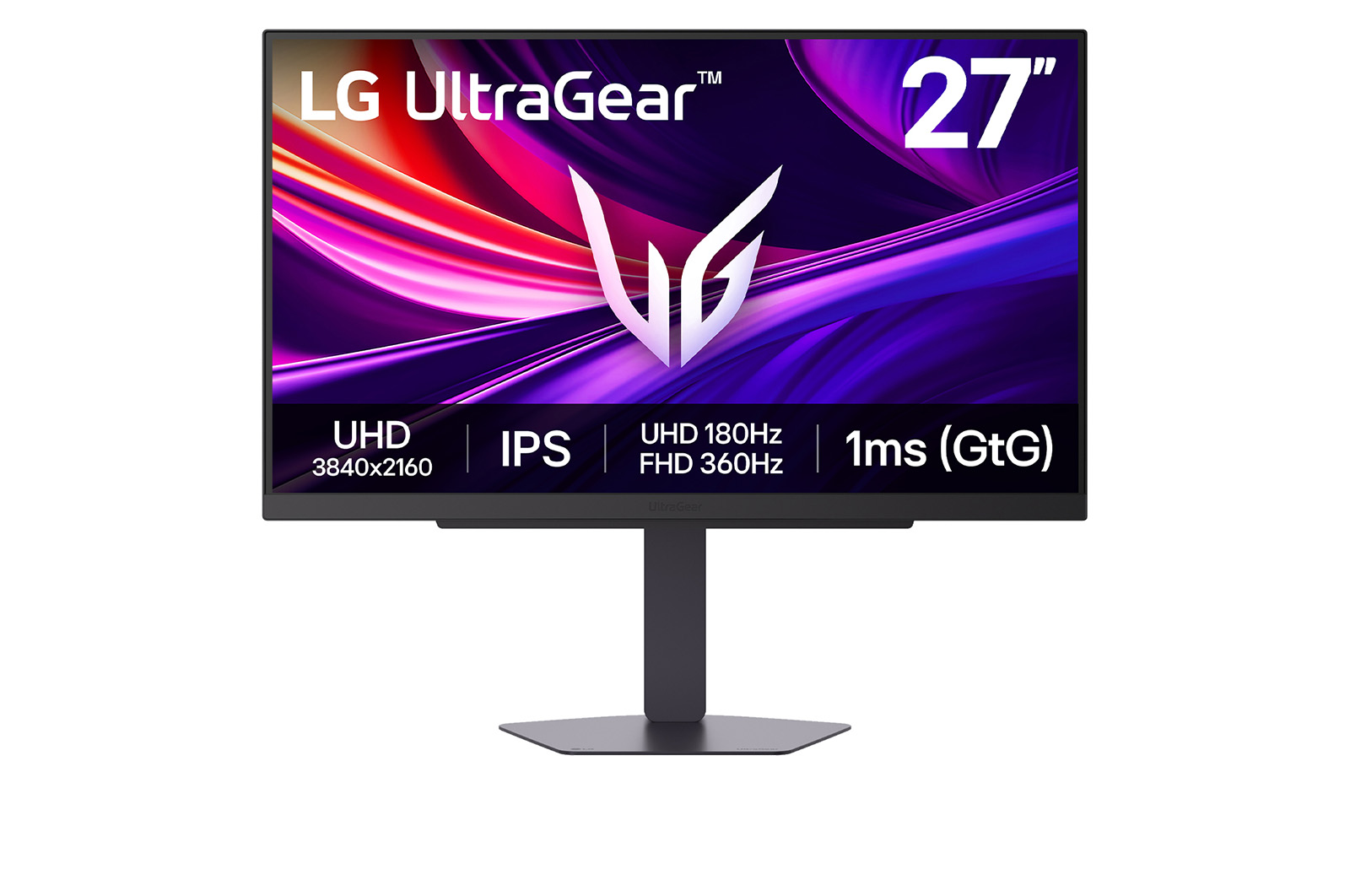 LG - 27G810A-B - 27 " - IPS - UHD - 16:9 - 180 Hz - 1 ms - 3840 x 2160 pixels - 400 cd/m² - HDMI ports quantity 2