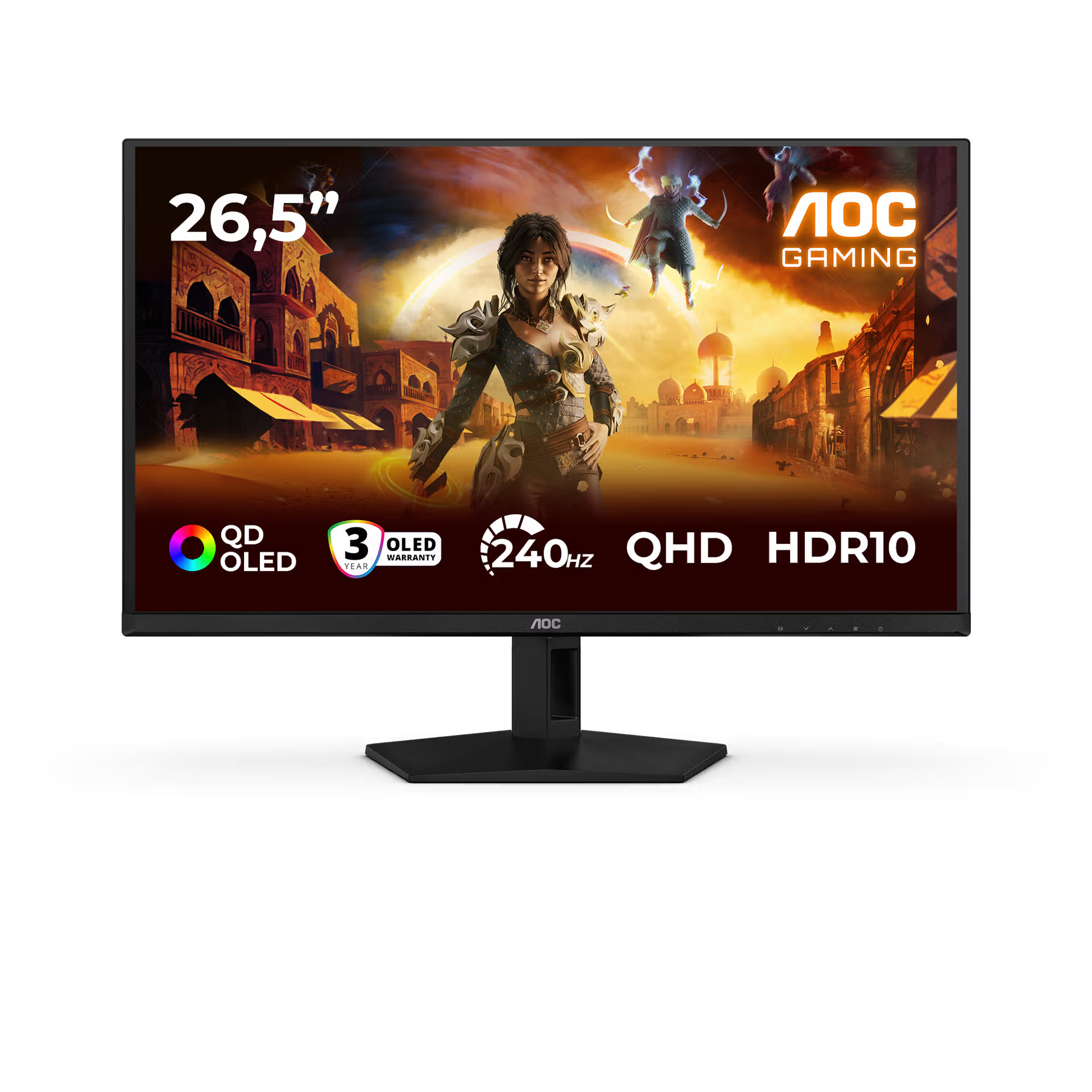 AOC - Q27G41ZDF - 27 " - QD-OLED - QHD - 16:9 - 240 Hz - 0.03 ms - 2560 x 1440 pixels - 400 cd/m² - HDMI ports quantity 1 - Black