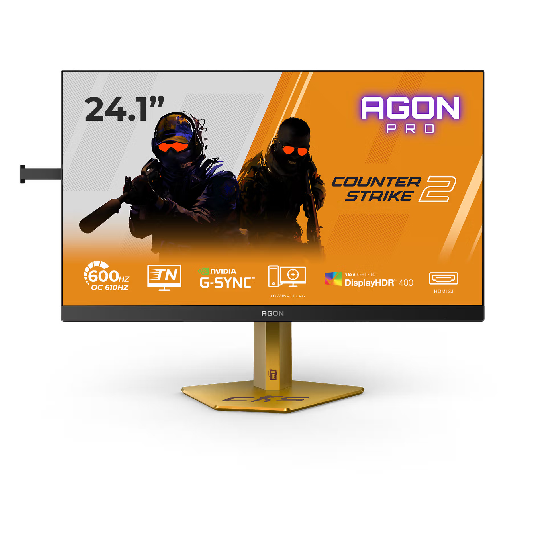 AOC - CS24A - 24 " - TN - FHD - 16:9 - 610 Hz - 0.5 ms - 1920 x 1080 pixels - 500 cd/m² - HDMI ports quantity 2 - Black/Orange