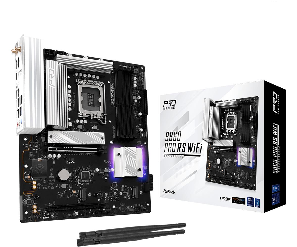 Mainboard|ASROCK|Memory DDR5|Memory slots 4|1xPCI-Express 4.0 16x|1xPCI-Express 5.0 16x|1xM.2|1xHDMI|1xDisplayPort|1xAudio-In|1xAudio-Out|1xMicrophone|2xUSB 2.0|6xUSB 3.2|1xUSB-C|1xRJ45|B860PRORSWIFI