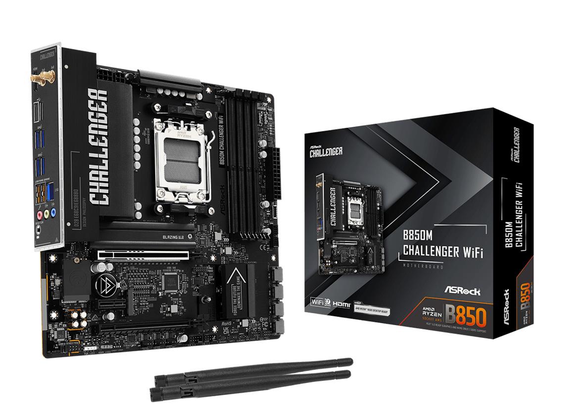Mainboard|ASROCK|AMD B850|Socket AM5|micro ATX|RAM DDR5-SDRAM|4xSlots|Wi-Fi Yes|Bluetooth Yes|1xNumber of M.2 (M) slots|B850MCHALLENGERWIFI