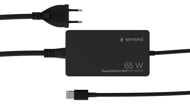 Cablexpert 65 W PowerDelivery GaN USB Type-C Fast Charger - NPA-AC-PDQC65-01