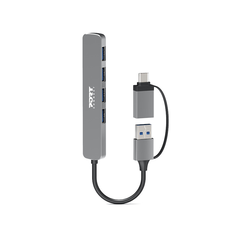 PORT CONNECT - Hub USB-C/USB-A vers 4 ports USB-A 3.0 5Gbps