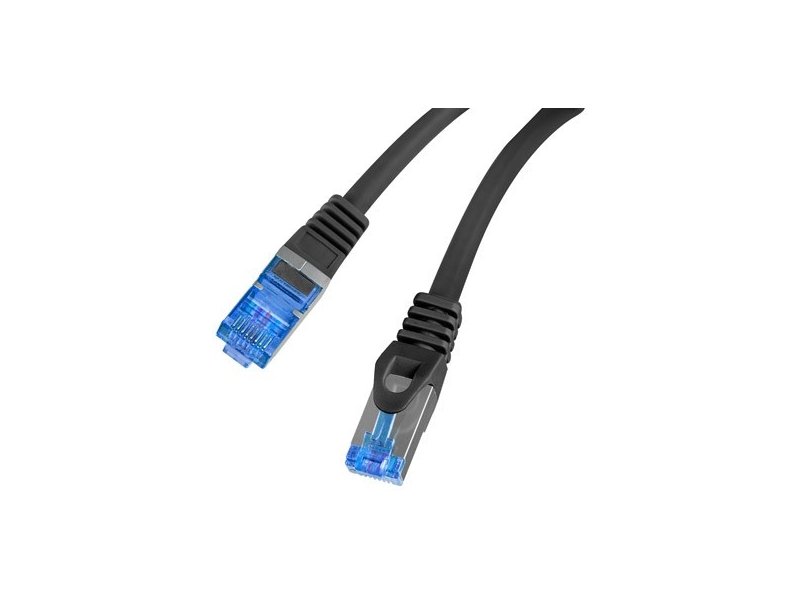 Lanberg - Patch Cord cat. 6 FTP - PCF6A-10CC-0025-BK - S/FTP - S/FTP shielding type – Aluminium braid on wire and each pair foiled additionally. The coating is made of low-smoke and Halogen-free materials (LSZH). Category compliance confirmed by Fluke tes