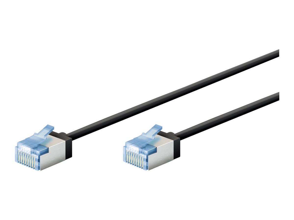 Goobay 74315 Ultra-Flexible CAT 6A Patch Cable, Slim, U/FTP, 0.15 m, Black - Goobay